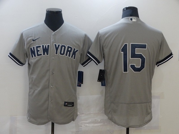 Men's New York Yankees #15 Thurman Munson Grey Flex Base Stitched Jersey